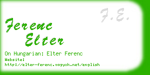 ferenc elter business card